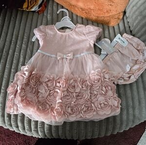 Pink Floral Kids Casual Dress